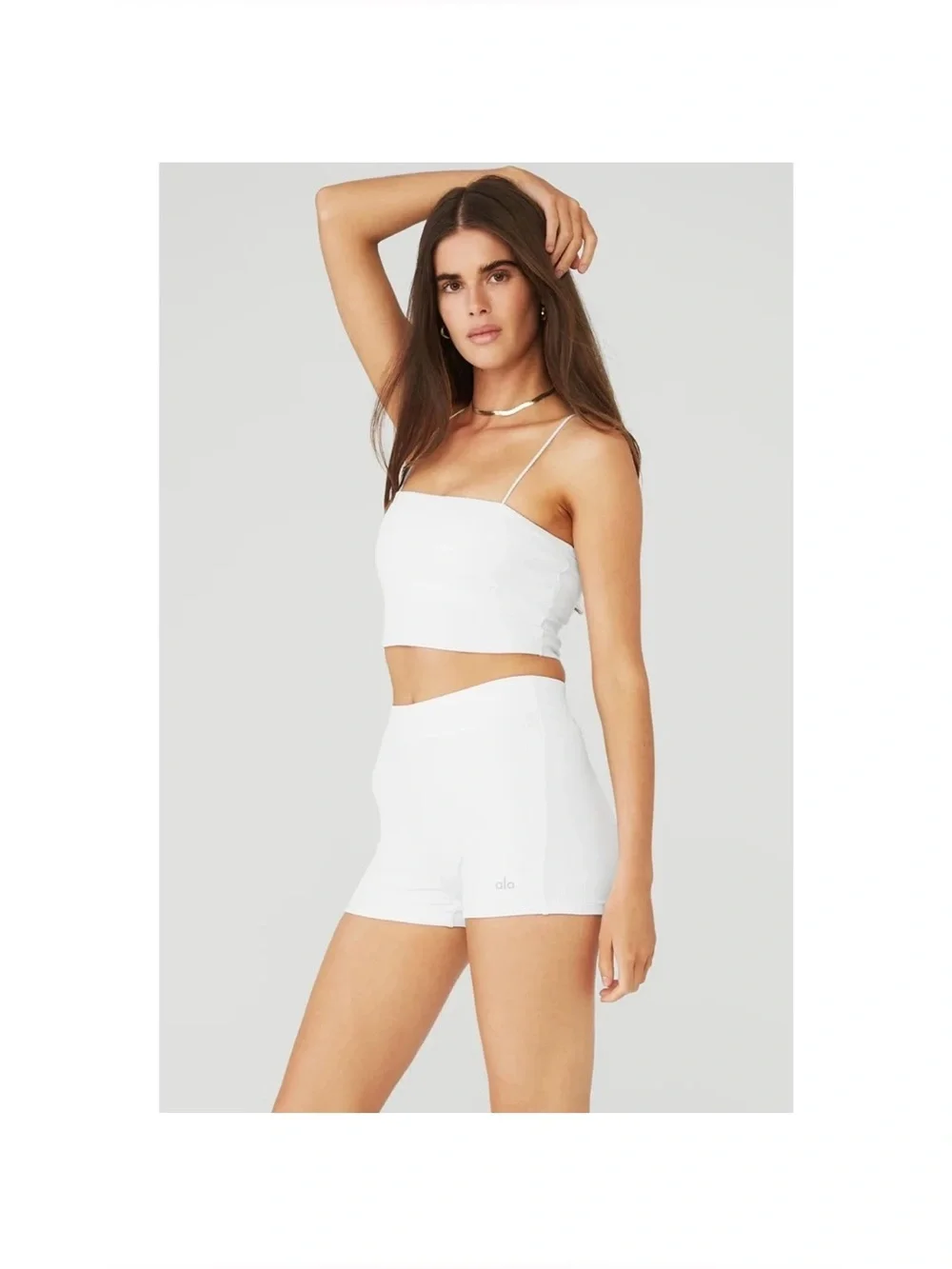 Alo Yoga Goddess Ribbed Bandeau Set White Size Medium A206